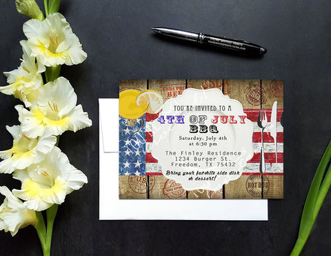 Backyard BBQ cookout invitation