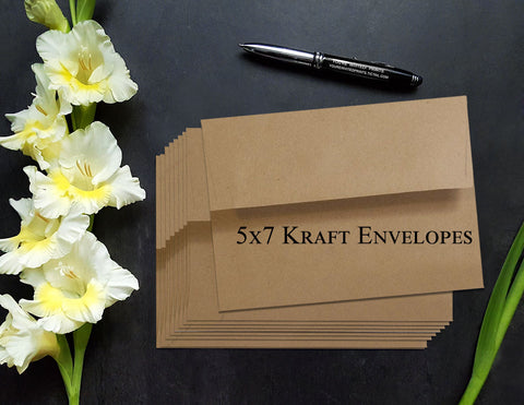 A7 Brown Bag Kraft Envelopes, 5x7 Size Envelopes