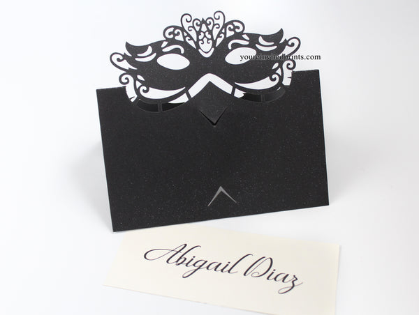 Printing Template for Name Insert for Masquerade Place Cards from YoureInvitedPrints