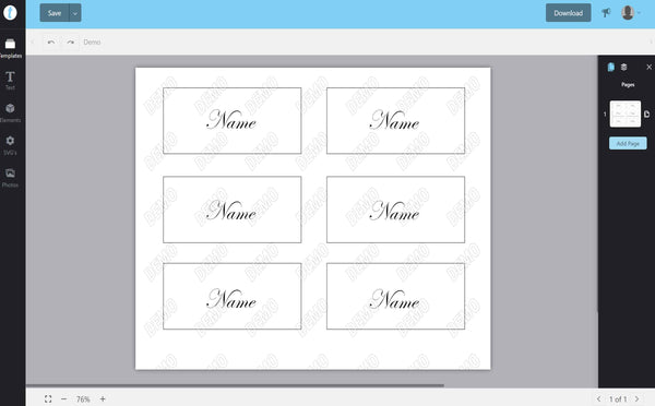 Printing Template for Name Insert for Masquerade Place Cards from YoureInvitedPrints